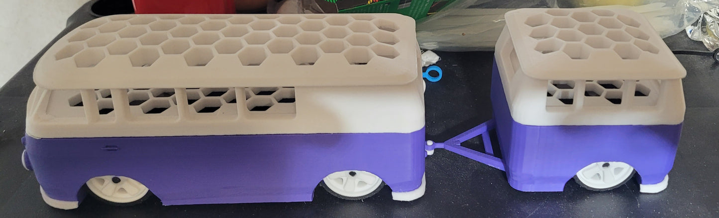 3d bus pen holder and trailer